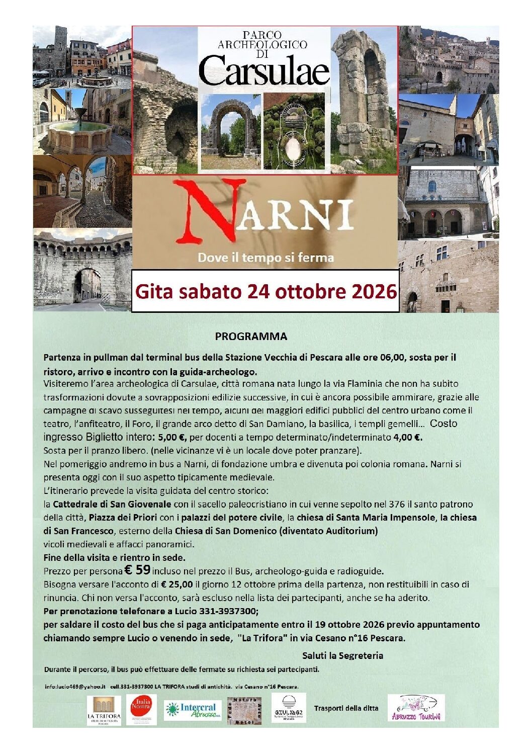 INTERCRAL ABRUZZO – Altre associazioni: Narni viaggio tra arte e cultura